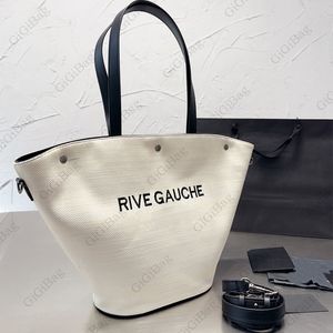 Woven Shopping Bag Totes Basket Bags Rive Gauche Handbag Canvas Crochet Shoulder Bags Crossbody Purse Fashion Letter Plain Style Inside