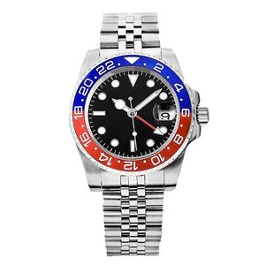 watches high quality mens watch Mechanical automatic 2836 3186 movement mechanical luxury watchs Sapphire stainless steel strap With box Blue red dial Black dial