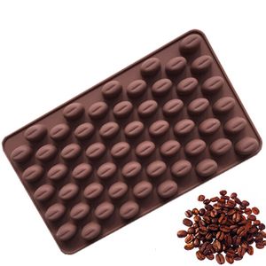 Baking Moulds Silicone 55 Cavity Mini Coffee Beans Chocolate Sugarcraft Candy Mold Mould Fondant Cake Decorating Pastry Tools 230803