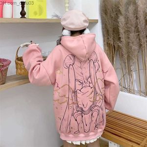 Herrtröjor tröjor överdimensionerade hoodie harajuku casual animation kawaii k populära kläder tröja pullover topp söt gotisk mode hoodie z230804
