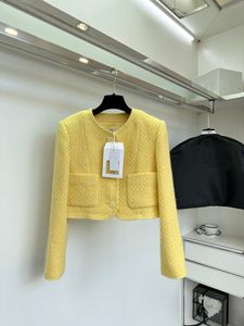 2023 Kadınlar Vintage Tasarımcı Tweed Blazer Ceket Kadın Milan Pist Tasarımcı Elbise Nedensel Uzun Kollu Üstler Giyim Takım A62