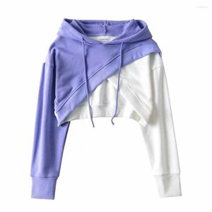 Kvinnors hoodies Clash Cross Halter Lång ärm Pullover Hoodie tröja Wide Send Dress Hip Hop Punk Kpop Dance Chic Topps Jacket