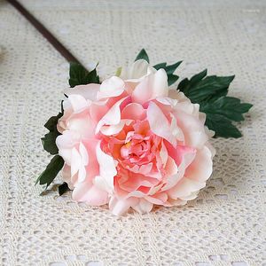 Decorative Flowers 5Pcs Big Peony Artificial Flower Branch Silk For Home Decoration Fake Peonies Party Wedding Bridal Bouquet Floral