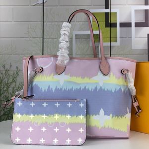 Large capacity portable designer Tote bag Womens leather printed shopping bag Multi functional Commuter bag Fashion tie dye bag #45270