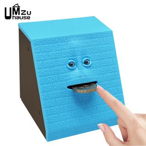 Новинка игры весело лицо Пигги Банк Eat Coin Smart Holder Cute Electronic Facebank Saving Money Box Storage роман Toy Creative Home Decor 230803