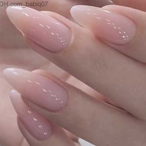 Stickers Decals 24 pink cloud designed fake nails with adhesive pressure on the nails medium length acrylic nails fully covering the nails Z230804