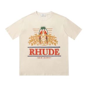 T-shirt maschile 23New Mens Thirt Rhude Designer Pure Cotton Tees Street Coppia Casual Casualmente abbinata S-XL Drop Drop Delive Dhktl