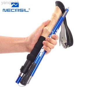 Trekking Poles Carbon Fiber 5 Section Ultralight Trekking Poles Walking Stick Trail Running Handing Alpenstock Folding 135cm HKD230804