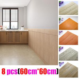 Wall Stickers 3d Foam Wooden Waterproof Self Adhesive Wallpaper Decoration Living Room Bathroom Home Decor Vintage Sticker