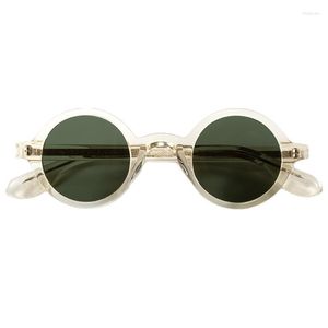 Güneş Gözlüğü Retro-Vintage Zolma Yuvarlak Punk UV400 Gradyan Lens Unisex L M Boyutları İtalya Gözlükleri için Tahta Çerçevesi Fu