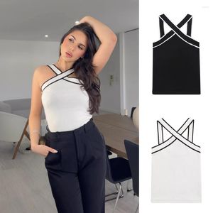 Women's Tanks Summer Vest Top UNIZERA Fashion Girl Style Slim Fit Cross Color V-neck Comfortable Camisole Female 06807921251