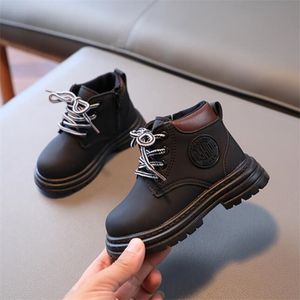 Kid's Martin boots Pu leather designer winter children's shoes classic boys and girls baby booties rubber-soled sneakers
