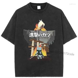 Männer T Shirts Angriff Auf Katsu 2023 Männer Frauen T-Shirt Anime Hemd Harajuku Lustige Drucken Kleidung Hip Hop Tops tees Sommer
