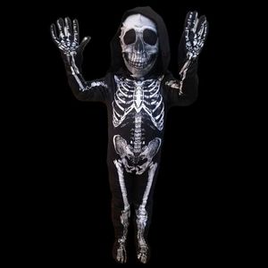 Tema Halloween Terror Skull Death kommer påsk Devil Copley Jumpsuit Children's Carnival Performance Costume Z230804