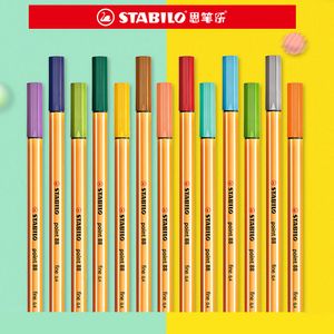 Gelpennor 15 färger 04mm Multicolor Fiber Drawing Pen Colored Art Marker School Supplies Söt brevpapper 230803