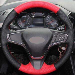 Red Black Leather DIY Hand-stitched Car Steering Wheel Cover for Chevrolet Cruze249L