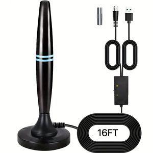 Antena de TV digital com mais de 320 milhas de alcance, suporte para antena de HDTV interna 4K 1080P, amplificador de reforço de sinal de TV inteligente, compatível com Fire TV Stick