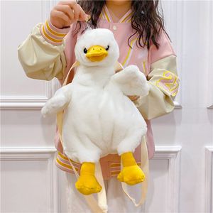 School Bags Girl Cute White Rabbit doll shoulder bag Women plush duck backpack children gift 230804