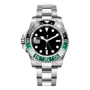 orologi da uomo orologio automatico premium 2836 3186 movimento meccanico orologi cinturino in acciaio inossidabile zaffiro 904 con scatola impermeabile lunetta nera verde quadrante nero