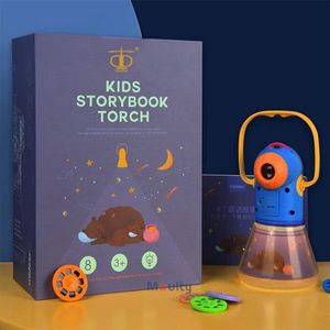 LED SWORDSGUNS MIDEER STORY Projection Torch with Night Light Kids Sleep Story懐中電灯輝かしいおもちゃの子供を学ぶ教育玩具230804