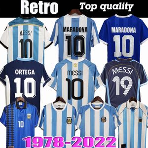 1978 1986 1998 Argentinien Retro Soccer Trikot Maradona 1994 1996 2000 2001 2006 2010 Kempes Batistuta Riquelme Higuain Kun Aguero Caniggia Aimar Football Shirts 1