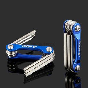 Strumenti TOOPRE Bicicletta Chiave a brugola in acciaio al cromo vanadio Iamok Mountain Bike Blu TL-833 Strumento multifunzione 6 in 1 92g HKD230804