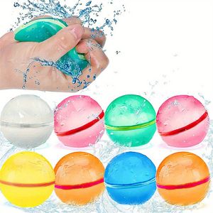 Sand Play Water Fun Waterballoons Magnetic Reusable Water Balloons Self Closing Water Bombs Balls Easy Fill Beach Pool Game Water Toys For Kids 230803