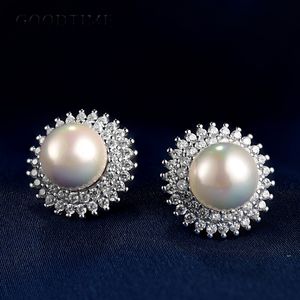 Stud Luxury Earring for Women Party Pure 100% 925 Sterling Silver Pearl Flower Fashion Earrings Gift Girl 230803