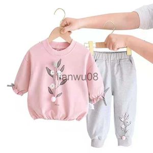 Conjuntos de roupas 2 pçs Conjuntos de roupas para bebês meninas Outono inverno Roupas infantis para meninas Roupas de treino para meninas Roupas infantis de 1 a 6 anos x0803