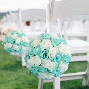 Decorative Flowers 15CM Plastic Artificial Flower Balls Rose Wedding Decorations Birthday Party Beautiful Centerpieces Bouquet Fake