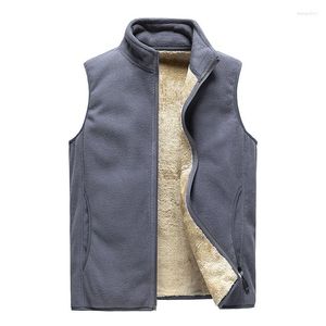 Men's Vests Stand Up Collar Solid Color Casual Fit Fleece Vest Jacket Lamb Oversized Waistcoat Warm Outwear For Men