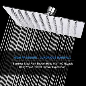 Bathroom Shower Heads Shower Head Large Square Stainless Steel Rain Shower Head Handheld High Pressure Rainfall Shower With Hose Set R230804