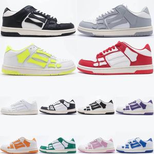 Designer Casual Amri Shoes Men Skel Top Low Women Sneakers Pink Skeleton Green Red White Black Running Shoe Light Amri Grey Train