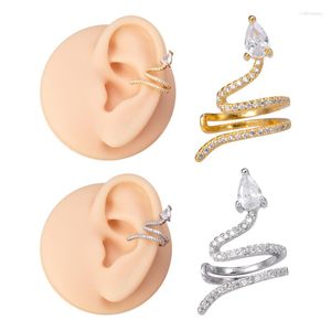 Rücken Ohrringe 1pc Kristall Schlange Clips Auf Für Frauen Ohne Piercing Gefälschte Knorpel Zirkon Ohr Manschette Kein Schmuck Geschenke