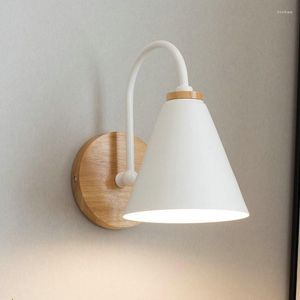 Wall Lamp European-Style Home Macaron Black And White Curved Living Room Bedroom Bedside Aisle Solid Wood