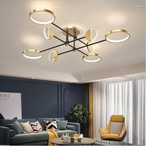 Chandeliers Living Room Lamp Modern Minimalist Led Ceiling Nordic Luxury Ins Net Red Bedroom Whole House Package Combination