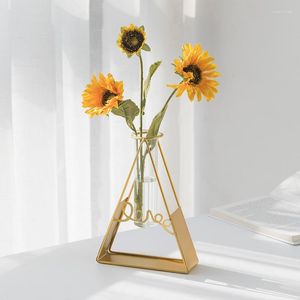 VASES NORDIC INS WIND CREATION HYDROPONIC GLASS TEST TUBE VASE TABLETOP ORNAMANTSリビングルームテーブルデコレーションアーティファクトホームデコレーション