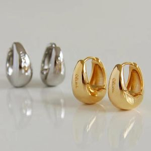 Silverguldörhängen Designer för kvinnor 925 Sterling Silver Hoop Stud Fashion Gold Color Women Party Weddings smycken Par Fashion Wedding Party Girlvän