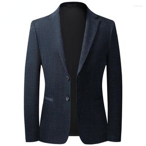 メンズスーツ2023ファッションスプリングと秋のカジュアルメンズ格子縞のブレザーコットンスリムイングランドスーツBlaser Masculino Male Jacket Y02