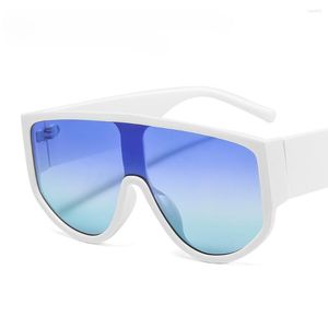 Sunglasses One Piece Color Large Frame Face Trimming Personality Retro Glasses