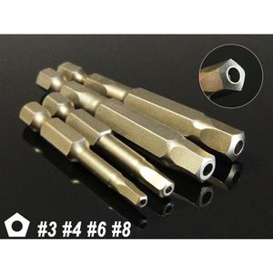 4Pcs Set Pentagon Screwdriver Drill Bits Share Bicycle Security Bits 1 4 Hex Shank S2 DIY Hand Tool Sets Y200321298E