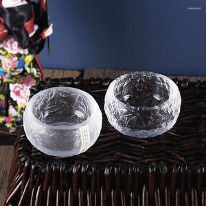 Bicchieri da vino in vetro stile giapponese Tè in cristallo fatti a mano Set piccolo trasparente