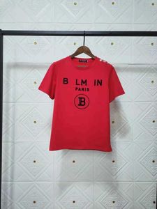 Balman T Shirt Designer New Delireba Style Tee Shirt Flocked Letter Bomull Kortärmad t-shirt