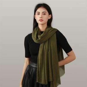 Scarves 95 195CM Solid Color Long Strip Scarf Women's Simple Art Thin Sunscreen Shawl Beach