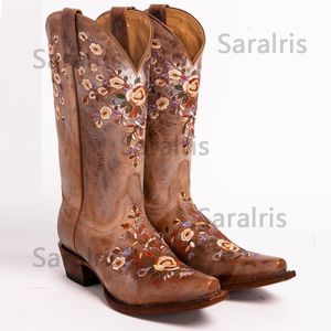 Stiefel, trendige, tolle Qualität, mit Fransen bis zur Mitte der Wade, quadratische Absätze, Westernstiefel, gemischte Farben, bequeme Wanderschuhe für Damen, lässige Partyschuhe 230803