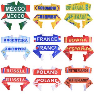 Домашний декор Россия Кубок мира 2018 года футбольные фанаты шарф футбольный фанат шарф сборной 32 страны Мексика Колумбия f Флаг Bann244s