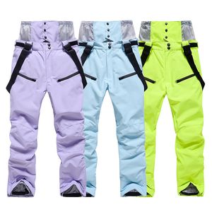 Andra sportvaror Fashion Ski Pants Men Kvinnor Windproof Waterproof Snow Trousers Winter Snowboarding Suspender med midjeskydd 230803