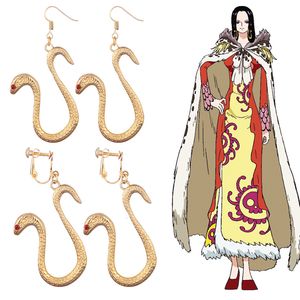 Dangle Chandelier Anime Boa Hancock Earrings Cosplay Snake Eardrop Women Ear Clip Hook Jewelry Accessories Prop 230804