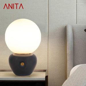 Lampade da tavolo ANITA Illuminazione in ceramica Touch Dimmer Contemporanea LED Nordic Creativo Comodino decorativo