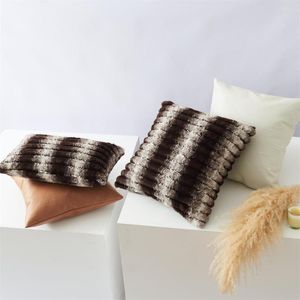 Pillow Plush Cover Double Color 45x45cm Pillowcase For Sofa Living Room Decortive Pillows Home Decor